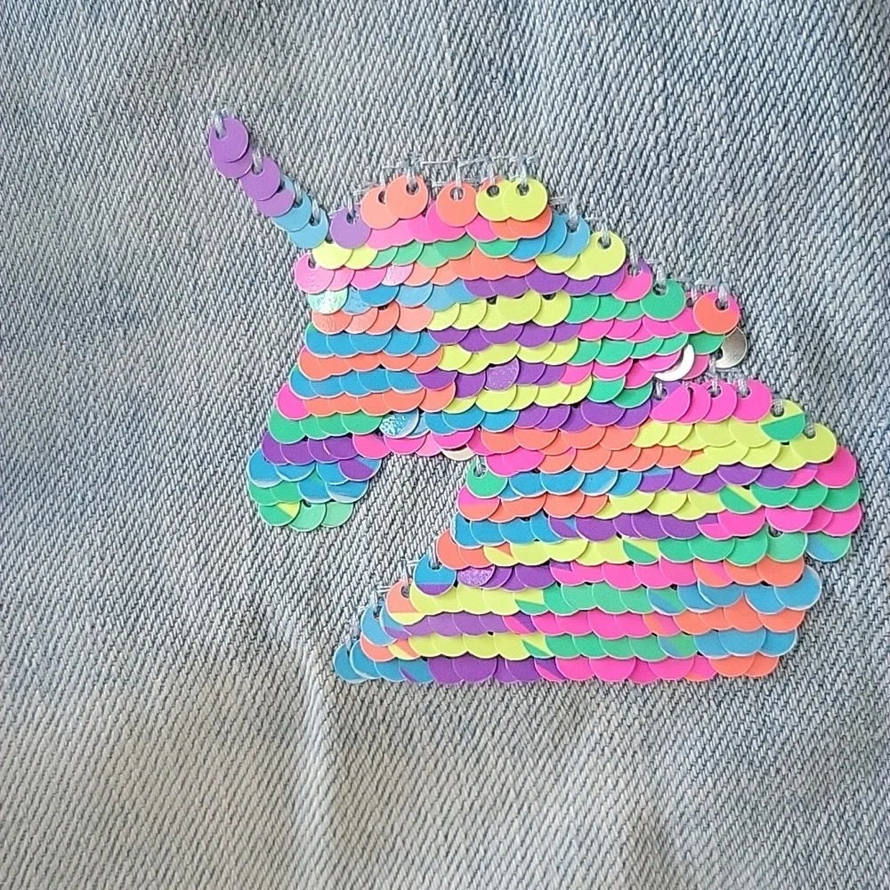 Children's Place Midi Shorts Unicorn Sequins Size 8